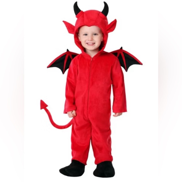 Halloween Other - Toddler Adorable Boys 2T Devil Costume NWT Jumpsuit With Hood